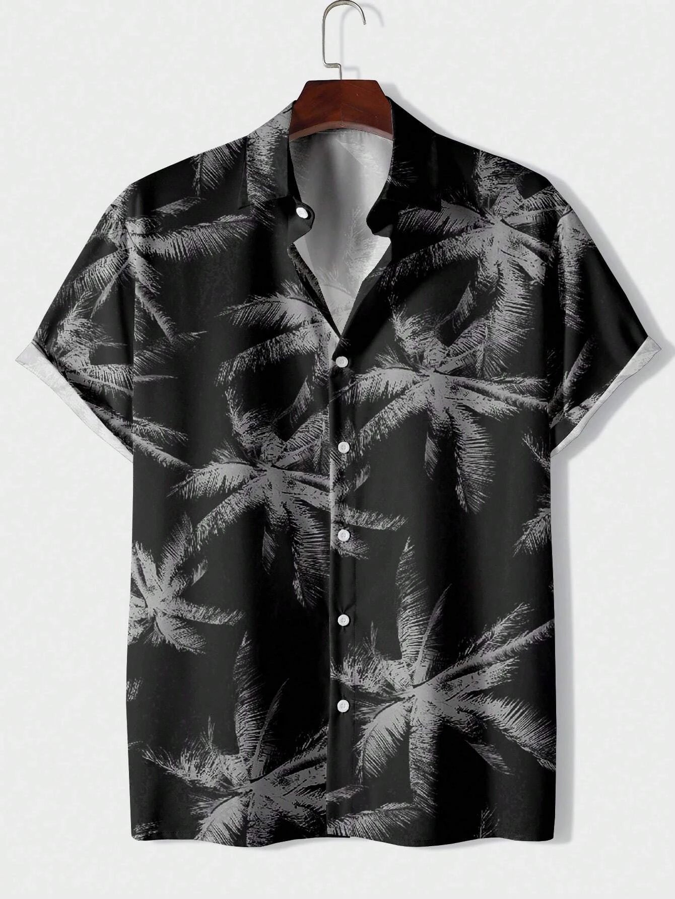 Hawaiian Shirt Man Print Casual Thin Beach Slim Fashion Shirt High Quality Luxury Black Social Vintage Funny Oversized Clothes