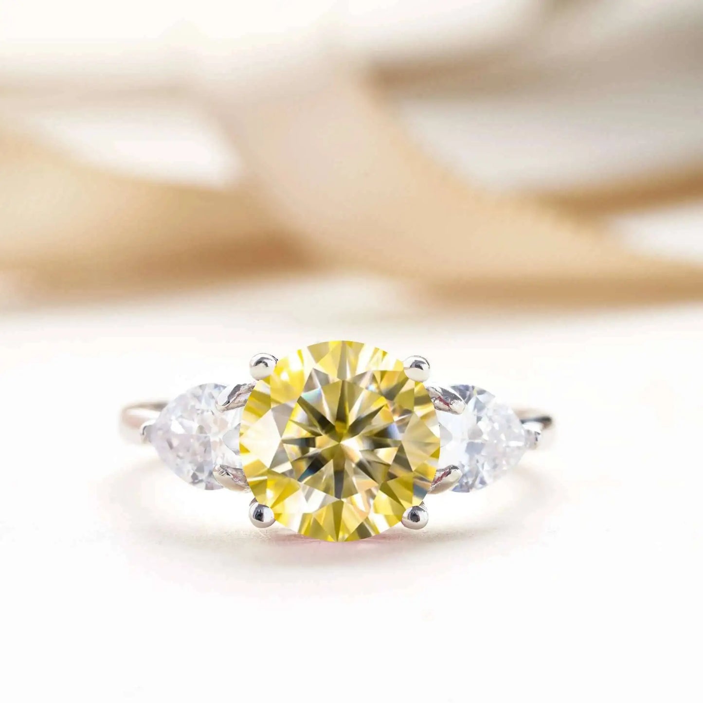 Luxury 9mm 3ct D Color Moissanite Rings Classic 4 Prong S925 Sterling Silver Fine Jewelry Dating Gift For Women Wedding Bands