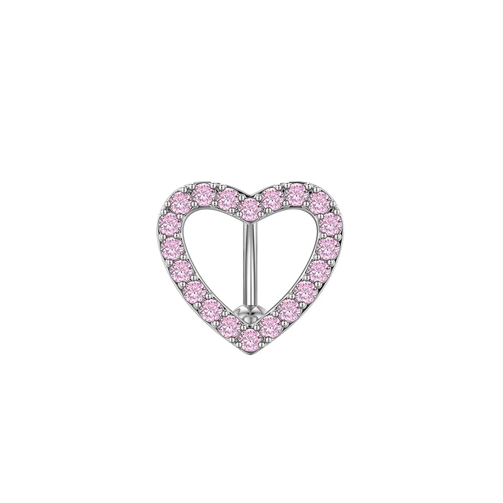 New Pink Series Heart Snake Crystal Zircon Belly Button Rings Fashion Cross Butterfly Dangled Belly Piercing for Women Jewelry