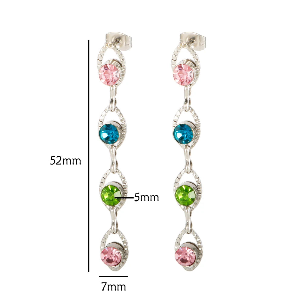 Bejeweled Bracelet Necklace 12 Birthstones Colorful Crystal Jewelry Set Stainless Steel for Women Luxury Fashion T S Bracelets