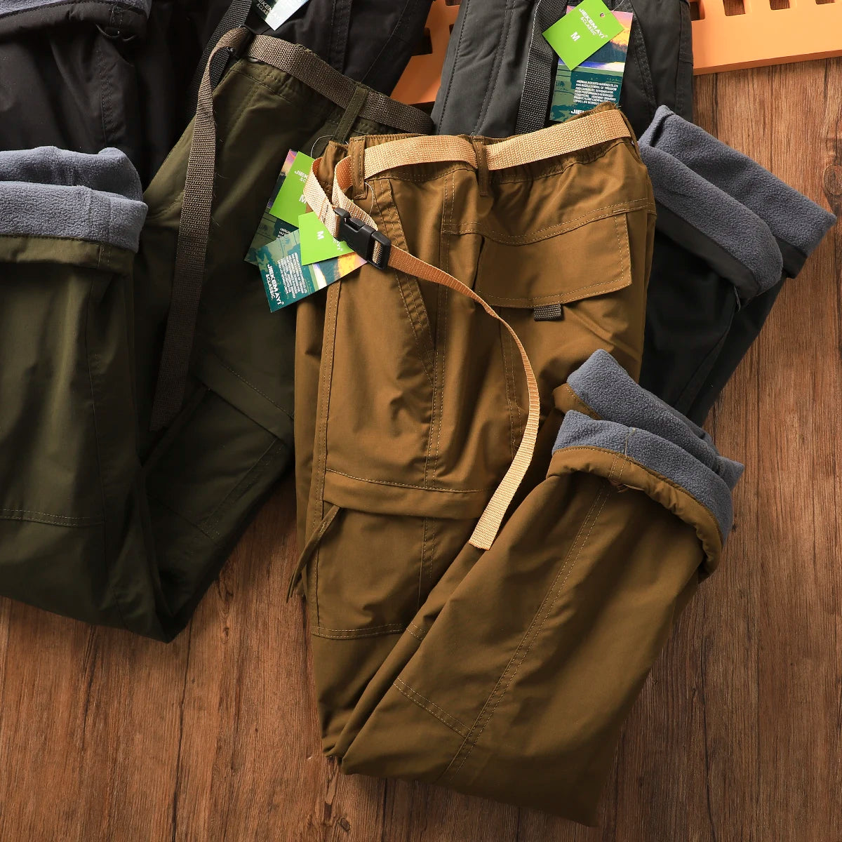 Outdoor Men's Windproof Waterproof Hiking Sports Loose Straight Multibag Workwear Casual Long Trousers Faionable Urban Sle