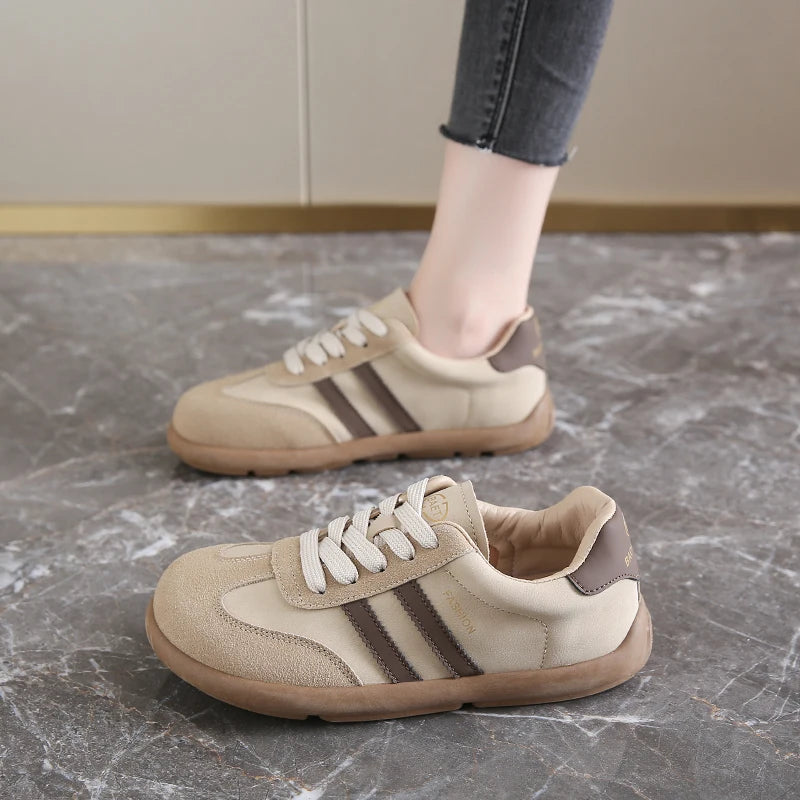 2025 New Autumn/Winter Women's Shoes Comfortable Casual Shoes College Style Wide Toe Soft Flat Shoes Outdoor Casual Sports Shoes