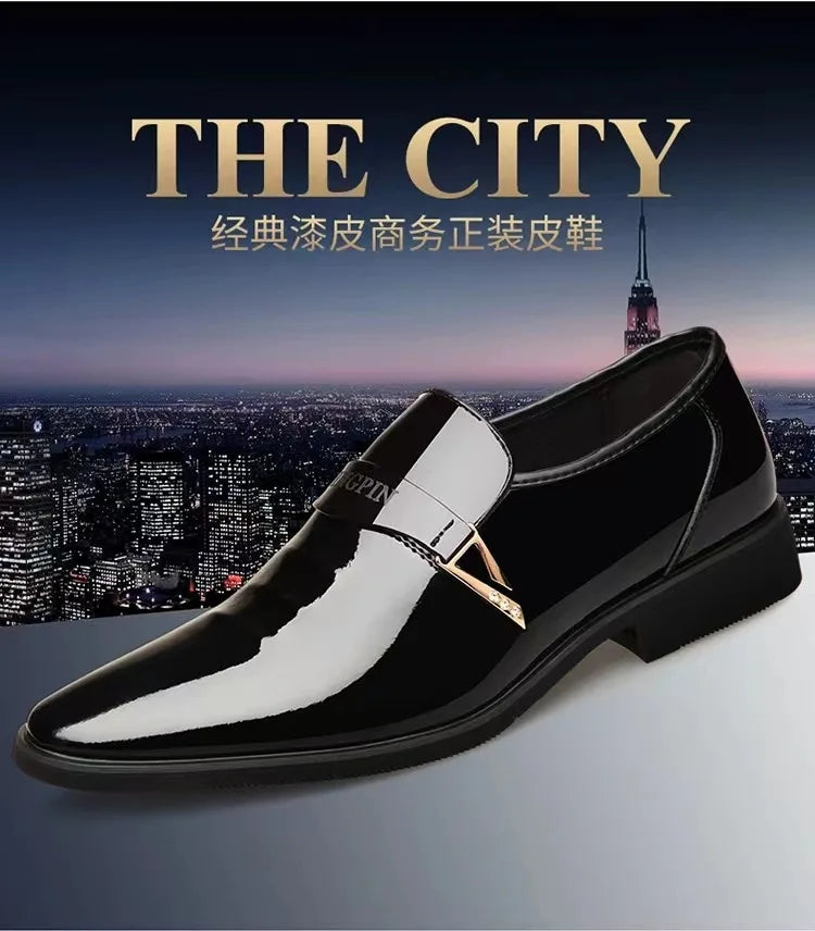 Business Leather Shoes for Men British Style Men's Office Dress Shoes Comfortable Slip-on Male Loafers Hot Daily Casual Shoes