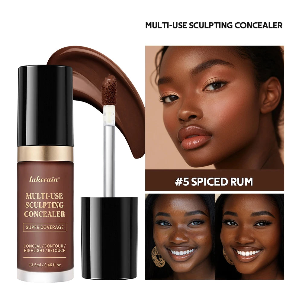 Long-lasting Matte Foundation Coverage Concealer Multi-Use Cream Oil Free Highlight and Retouch Face Makeup Products for Women