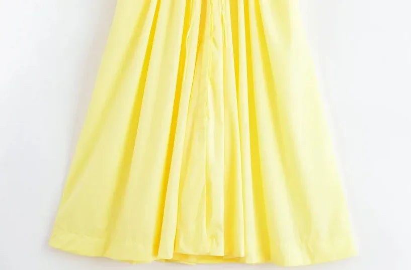 Slimming Casual Short Sleeve Pleated Shoulder Draped Dress Versatile Women's Fashion Design Knee-Length V-Neck Dress