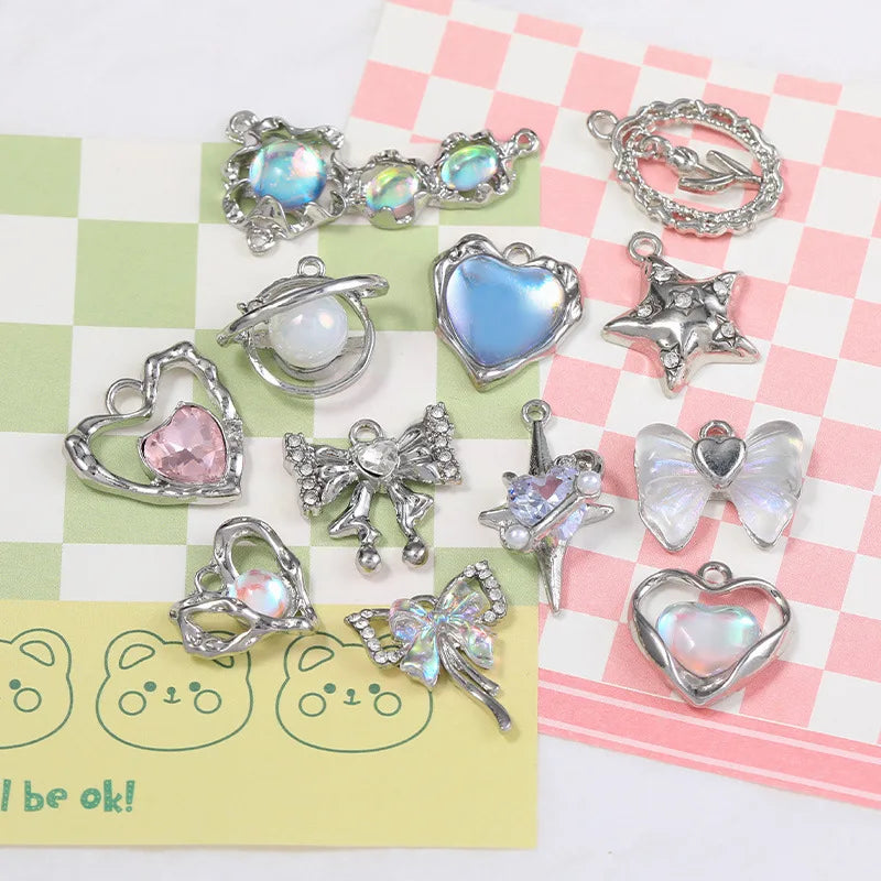 Wholesale Y2K Silver Charms for Jewelry Making Accessories DIY Pendant Necklace Bracelet Earring Women Girl Luxury Female Gift