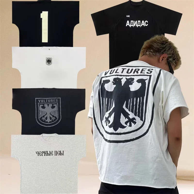 Kanye West Vultures Music Album Graphic YZY T Shirts Men Women Oversized T-shirts Male T-shirt Top Tees
