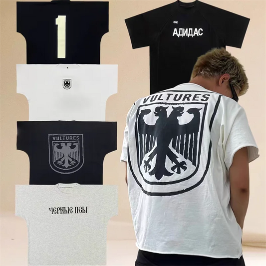 Kanye West Vultures Music Album Graphic YZY T Shirts Men Women Oversized T-shirts Male T-shirt Top Tees
