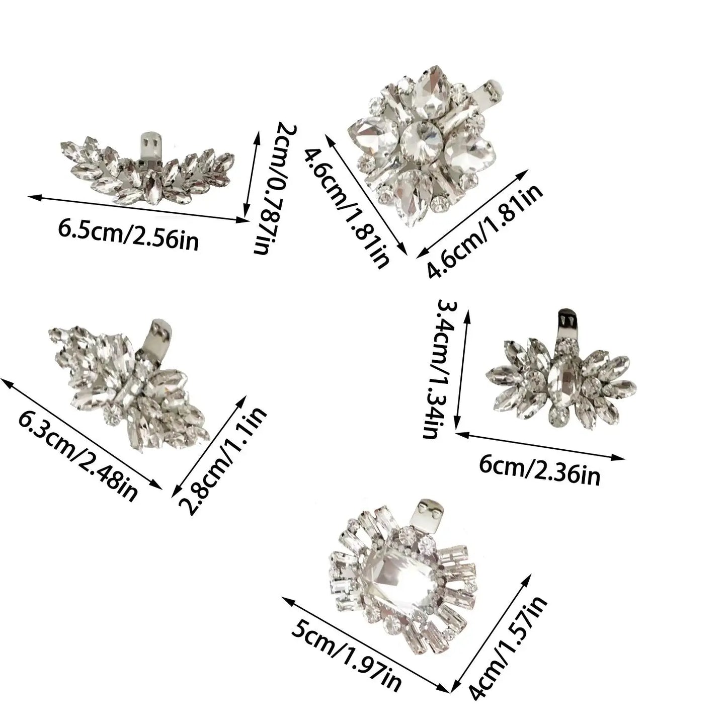 1PC Removable Lady Shoe Clips Wedding Bride Shoes Decoration Women High Heel Charms Jewelry Rhinestones Crystal Shoes Decoration