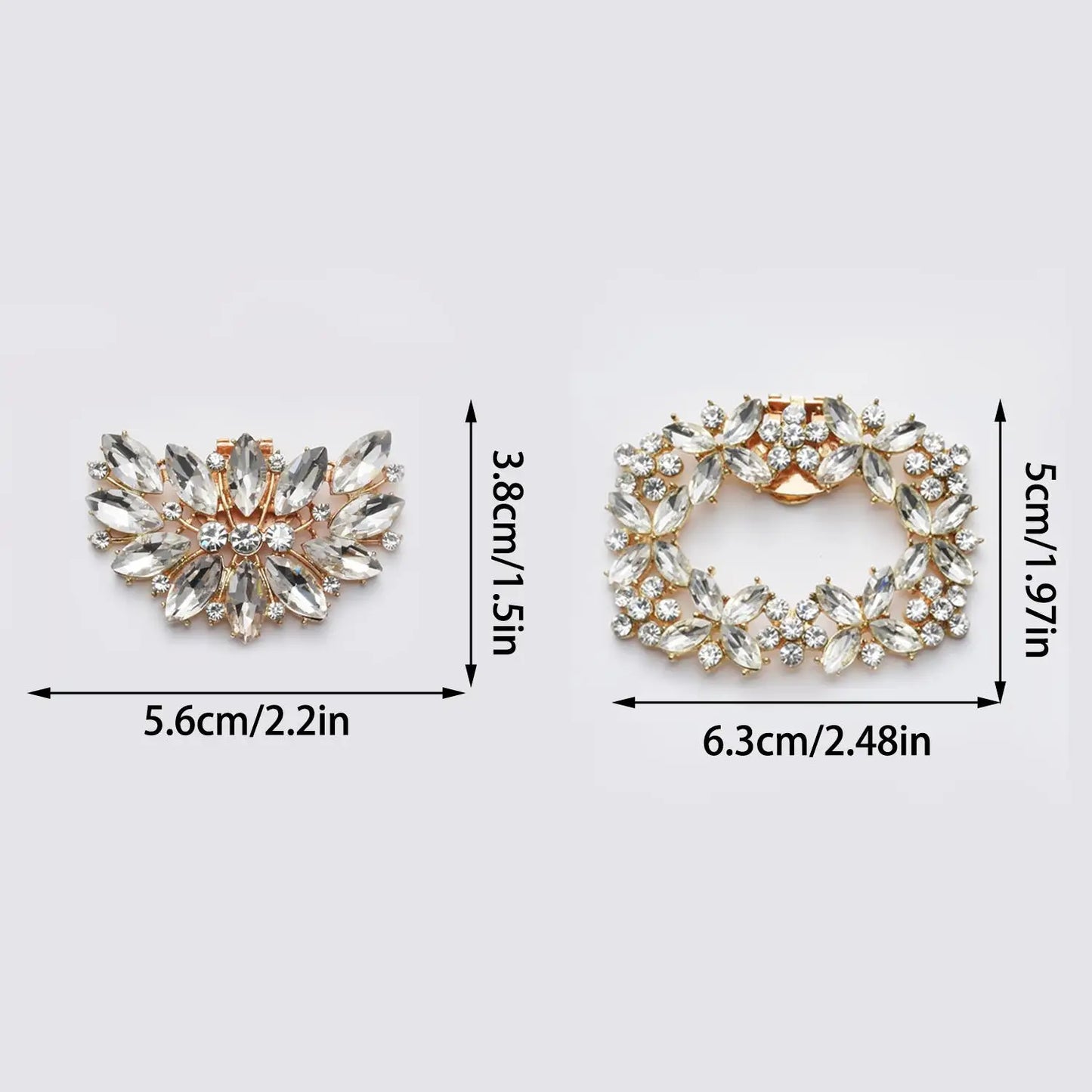 1PC Removable Lady Shoe Clips Wedding Bride Shoes Decoration Women High Heel Charms Jewelry Rhinestones Crystal Shoes Decoration