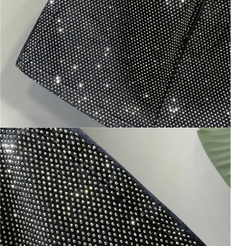 Heavy Industry Hot Drilling High-End Denim Skirt 2024 Spring And Summer New High Waist Pink Sexy