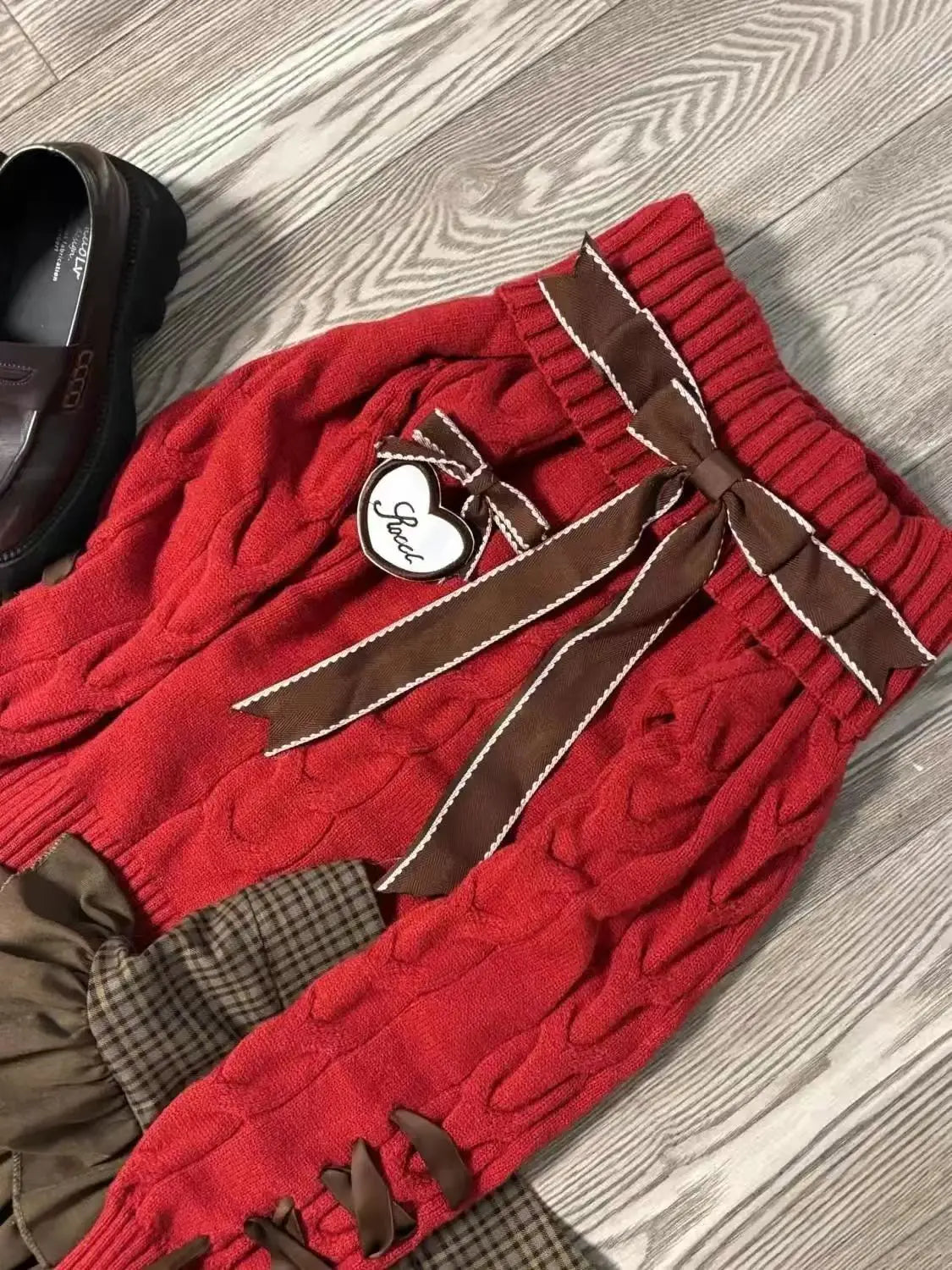 Japanese Sweet Lolita Mini knitting Skirts Women Y2K Harajuku Lace Patchwork Bow Cake Skirt High Waist Fashion A Line Skirts