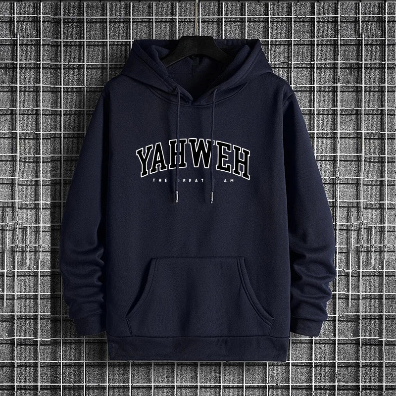 Street Style Mens YAHWEH Hoodies 2025 Urban Fashion Trendy Hooded Sweatshirt Male Hip Hop Casual Wear Autumn Winter Cool Hoody