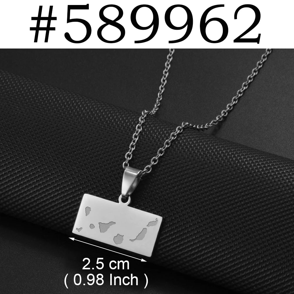 Spain Canary Islands Necklace Canarian El Hierro,La Palma,La Gomera,Tenerife,Gran Canaria,Fuertevetura,Lanzarote Jewelry #589962