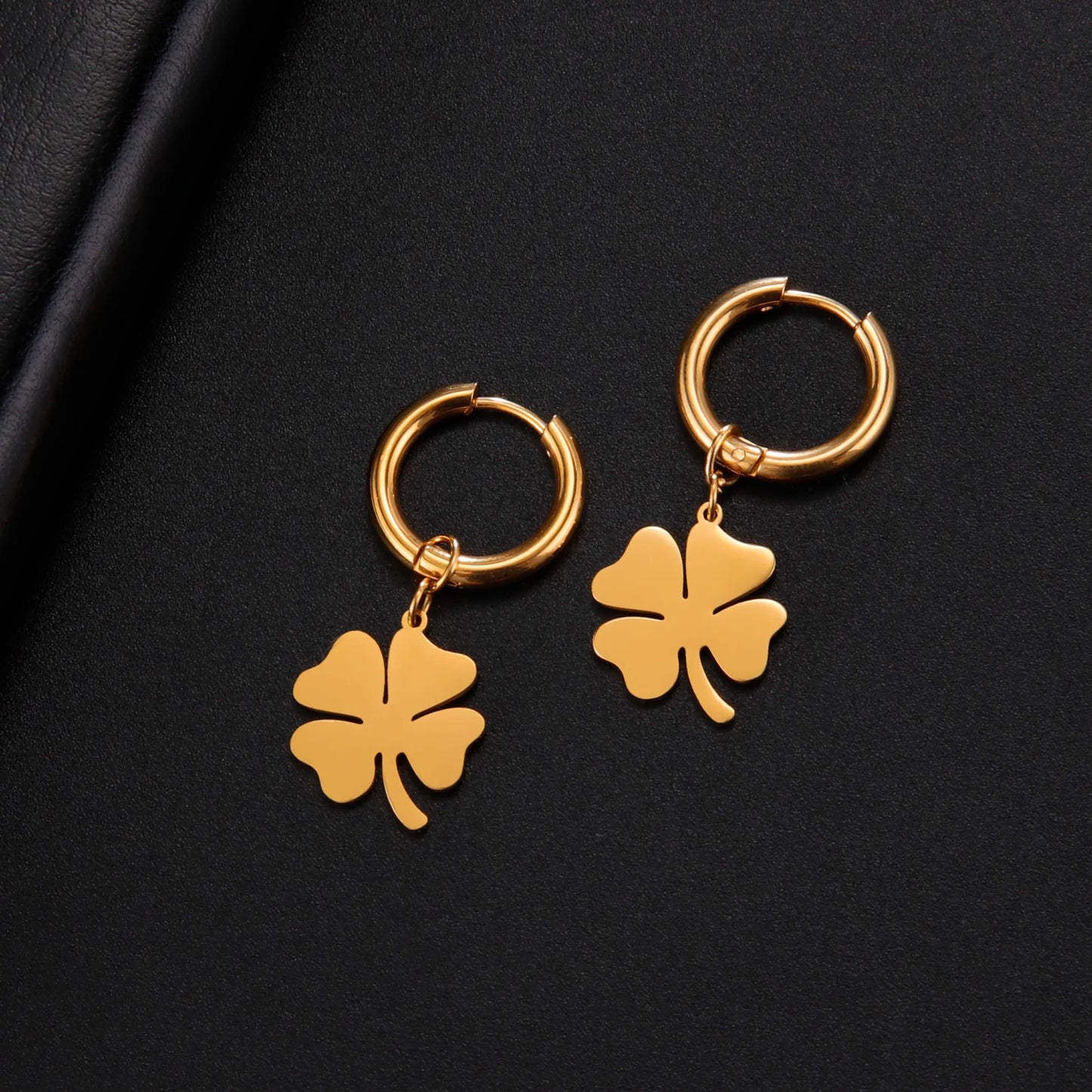 Kkjoy Fashion Stainless Steel Earrings Classic Clover Lucky Four-leaf Clover Pendant Engagement Gifts Jewelry 2023 Trend NEW