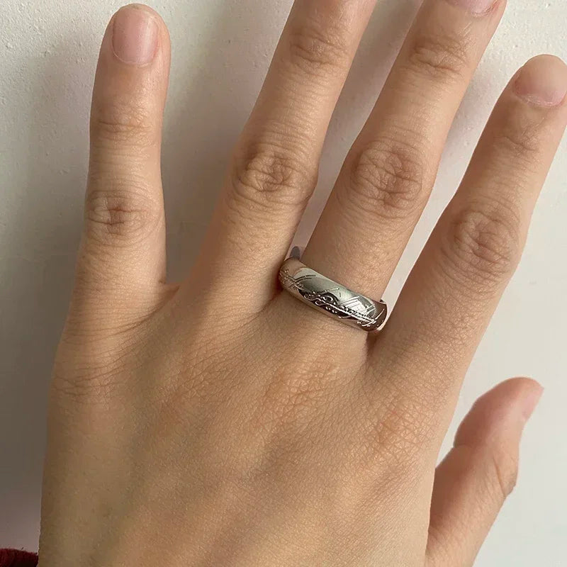 Stainless steel Language Rings for Unisex Fashion Accessories Jewelry