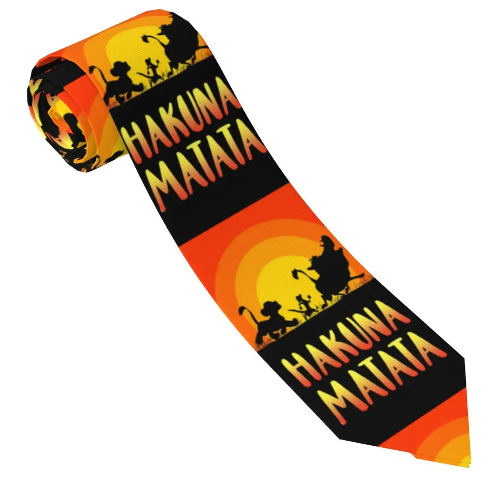 Custom The Lion King Hakuna Matata Necktie Mens Mens Suit Tie For Thanksgiving Day