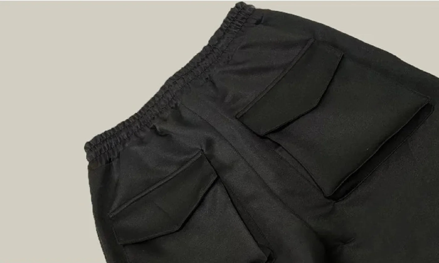 Autumn Men's Footband Solid Color Sports Pants Stretch Slim Cotton Zipper Pocket Draw Rope Fashion Running Casual Sports Pants