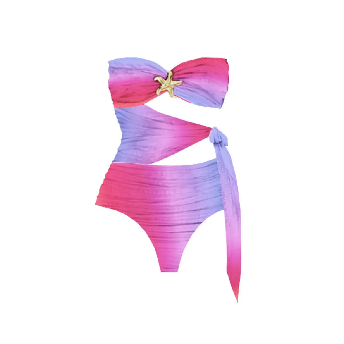 Bandage Swimwear with Skirt Slit Skirt Gradient Swimsuit Long Skirt Suit Swimsuits Women Bathing Suits Summer Beachwear Biquini