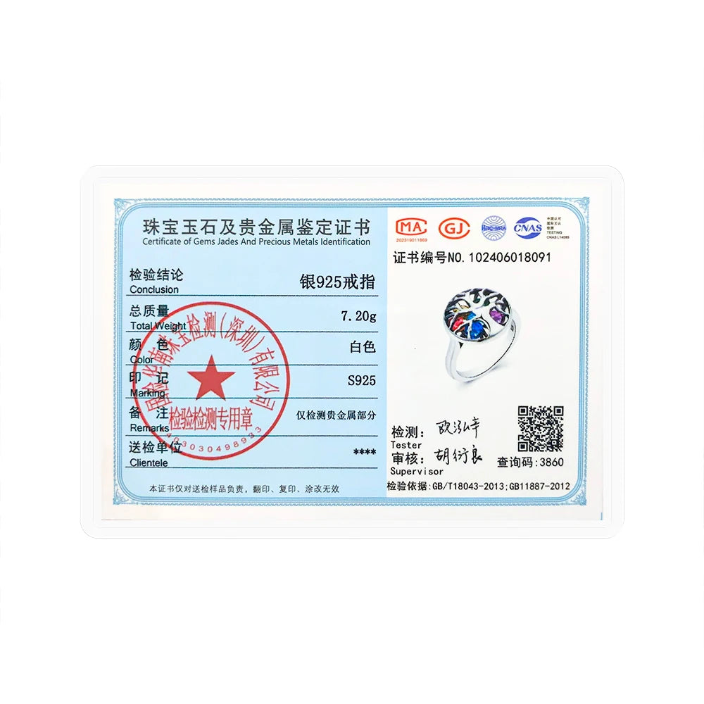 SILVERCHAKRA Unique 18K Gold Color Rings for Women Real 925 Sterling Silver Ring Family Tree of Life Gemstone Fine Jewelry 2022