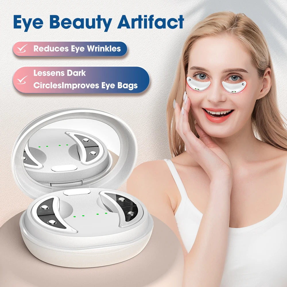 Electric Portable Ems Red Light Therapy Massage Led Eye Patch With Microcurrent Eye Care Device Anti-aging Dark Circles Remover
