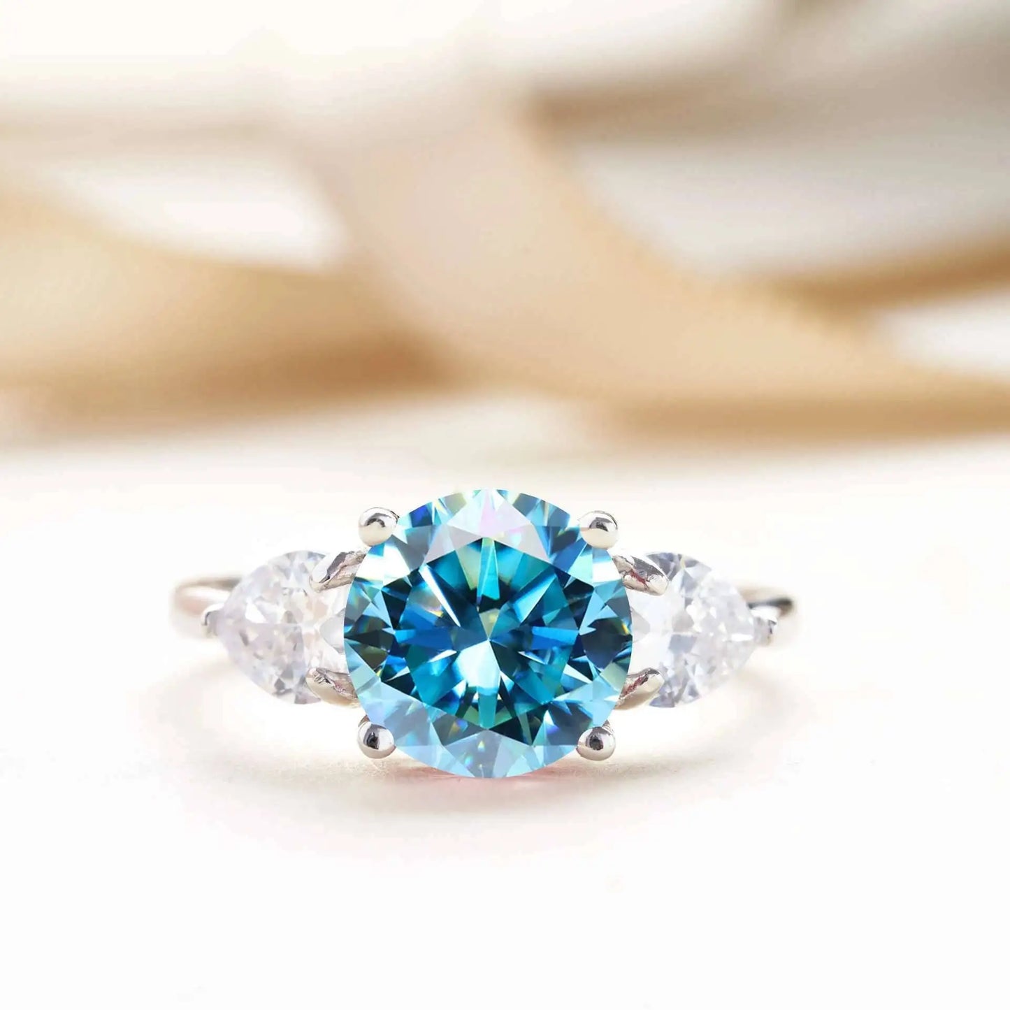 Luxury 9mm 3ct D Color Moissanite Rings Classic 4 Prong S925 Sterling Silver Fine Jewelry Dating Gift For Women Wedding Bands