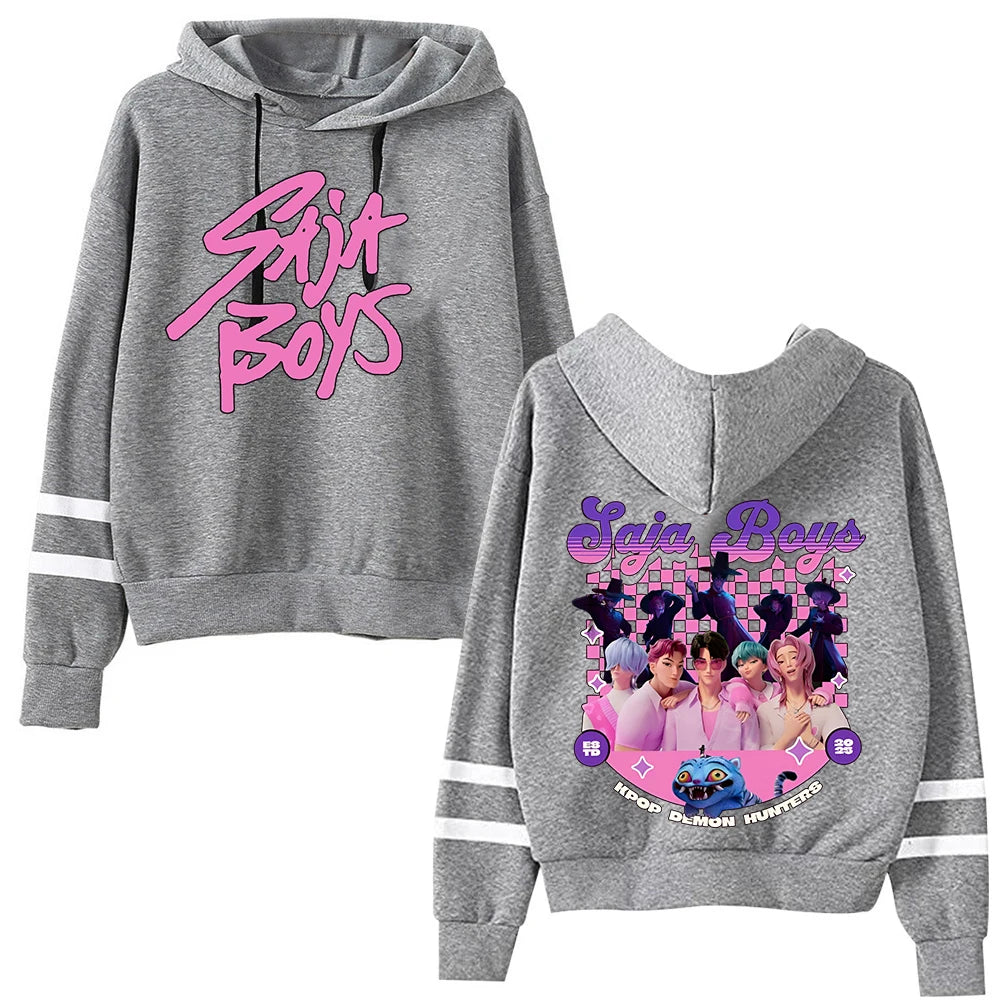 Anime Kpop Demon Hunter Saja Boys Hoodie Anime Sweatshirt Harajuku Pullover Tops Streetwear Fans Gift