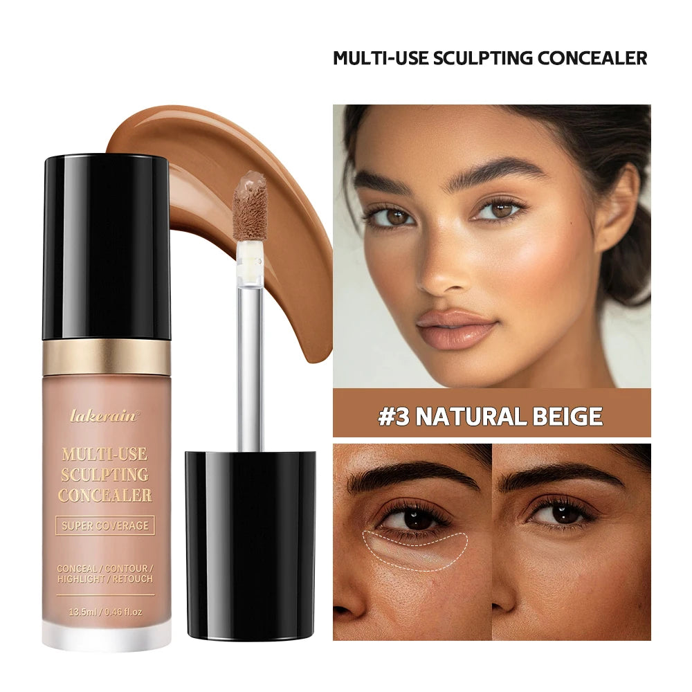 Long-lasting Matte Foundation Coverage Concealer Multi-Use Cream Oil Free Highlight and Retouch Face Makeup Products for Women