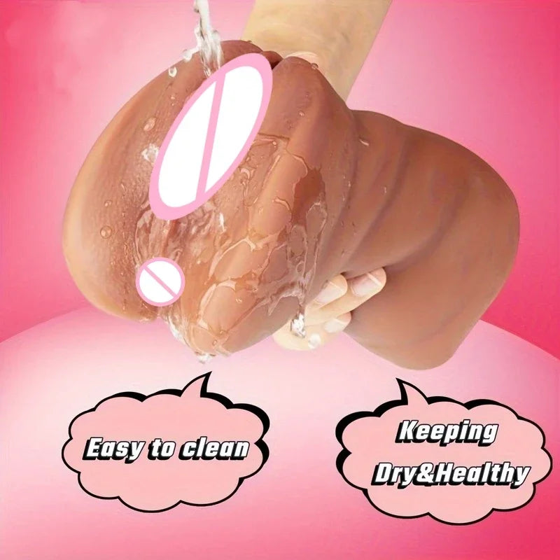 3-in-1 Male Masturbator - Deep Throat + Artificial Real Pussy + Realistic Rubber Vagina, Oral Blowjob Toy