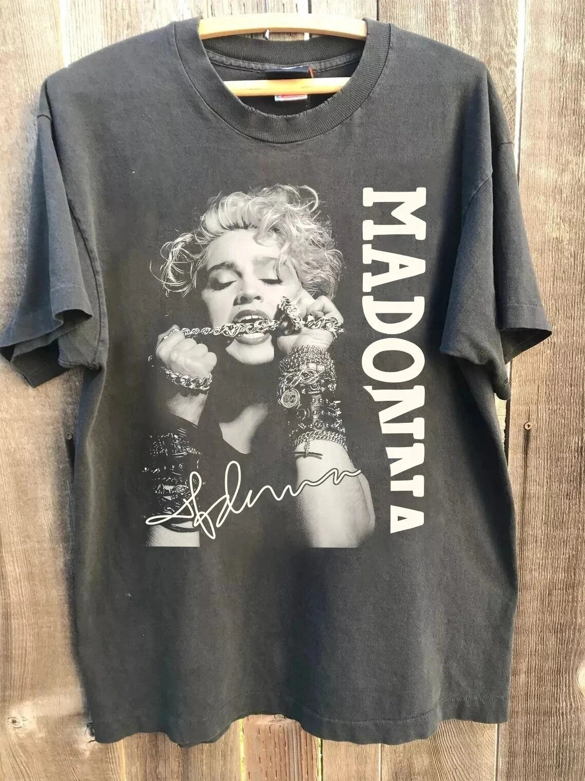 Madonna 80s Vintage T-shirt Madonna Album Cover Charcoal Unisex Tshirt  high-quality pure cotton streetwear