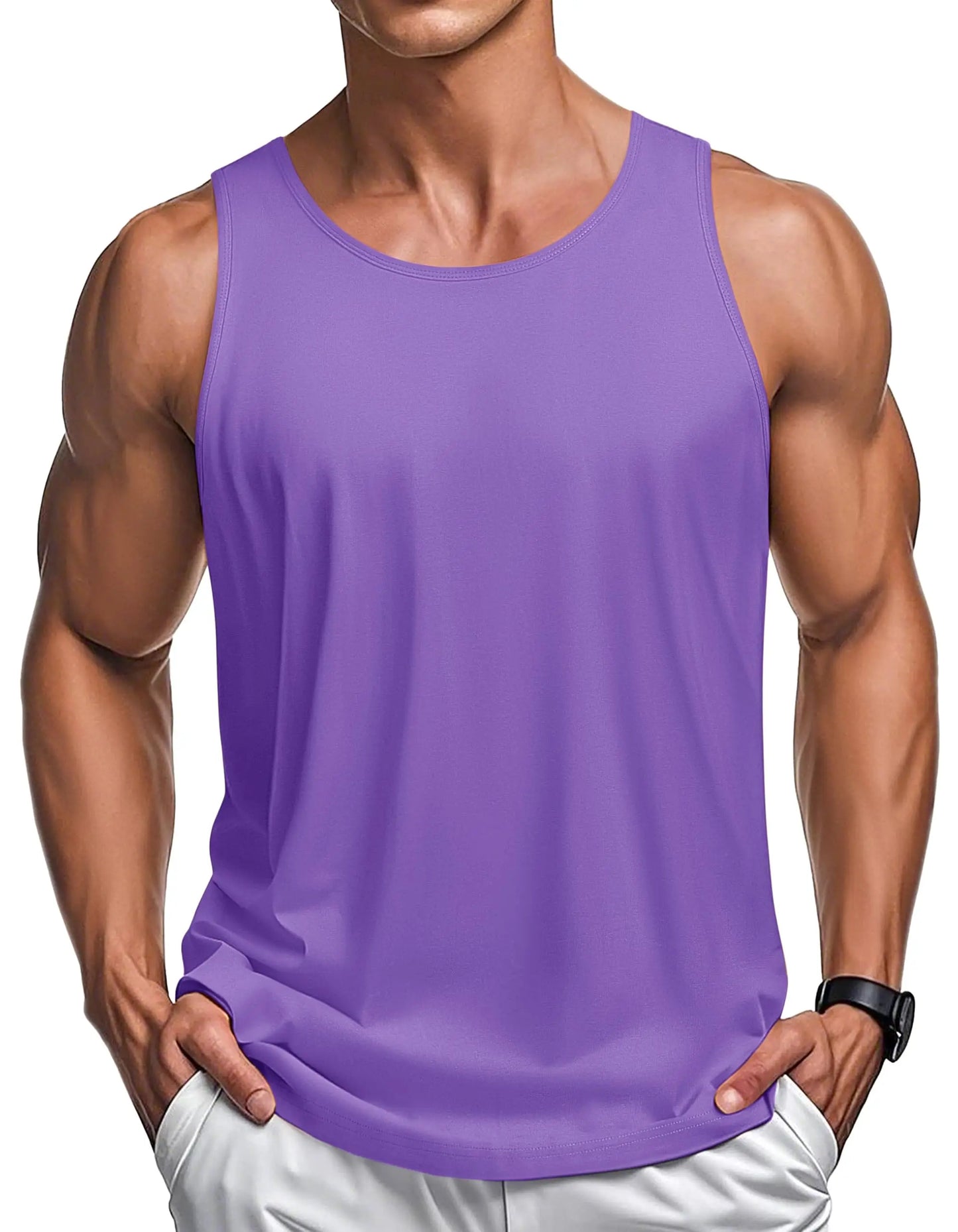 MAGCOMSEN Men's Tank Tops Cotton Sweat-wicking Breathable Muscle Sports Sleeveless Shirt Gym Exercise Outdoor Sports and Beach