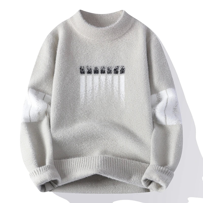 New Winter Tops Handsome Pullover Men Korean Harajuku Mens Christmas Sweaters Grade Luxury Thick Warm Sweater