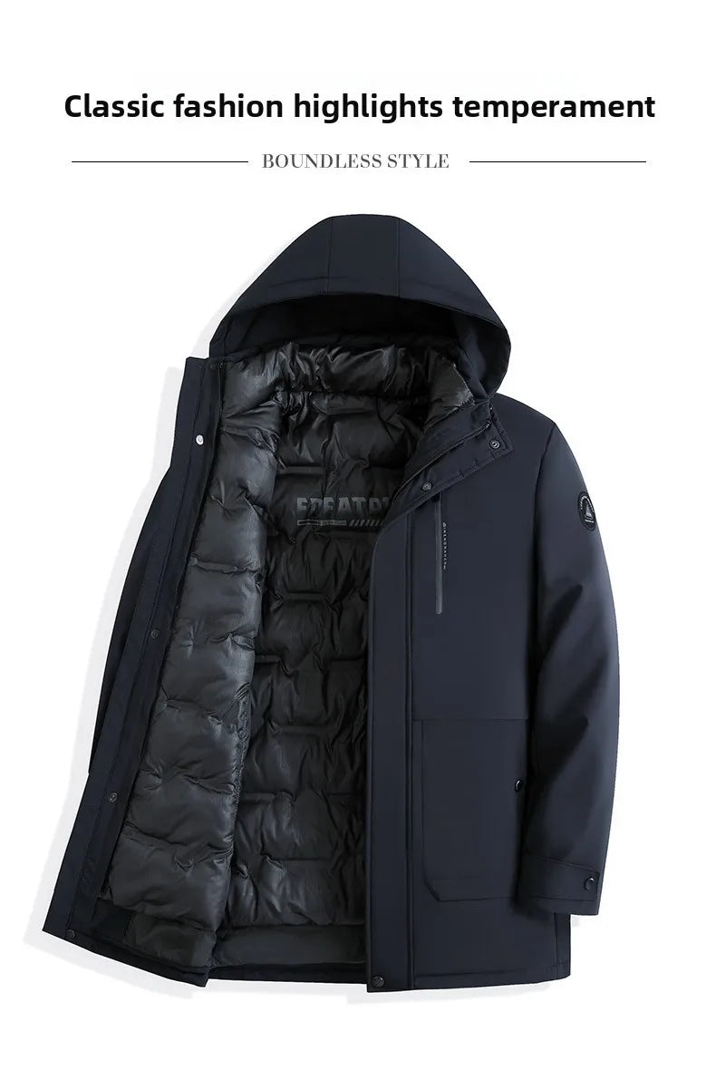 Top Grade Thicken Fashion Winter Casual Outerwear Warm Designer Hooded Parka Coat Mens Newest Jacket Windbreaker Mens Clothes