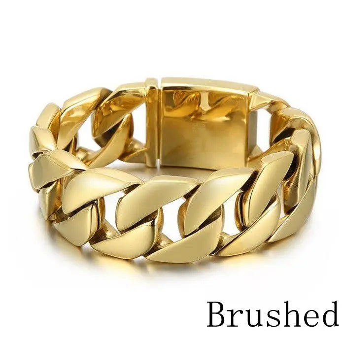 24/25/26mm Thick Link Chains Cuban Bracelets For Men Puk Stainless Steel Material Big Wide Fashion Hand Jewelry Party Gifts