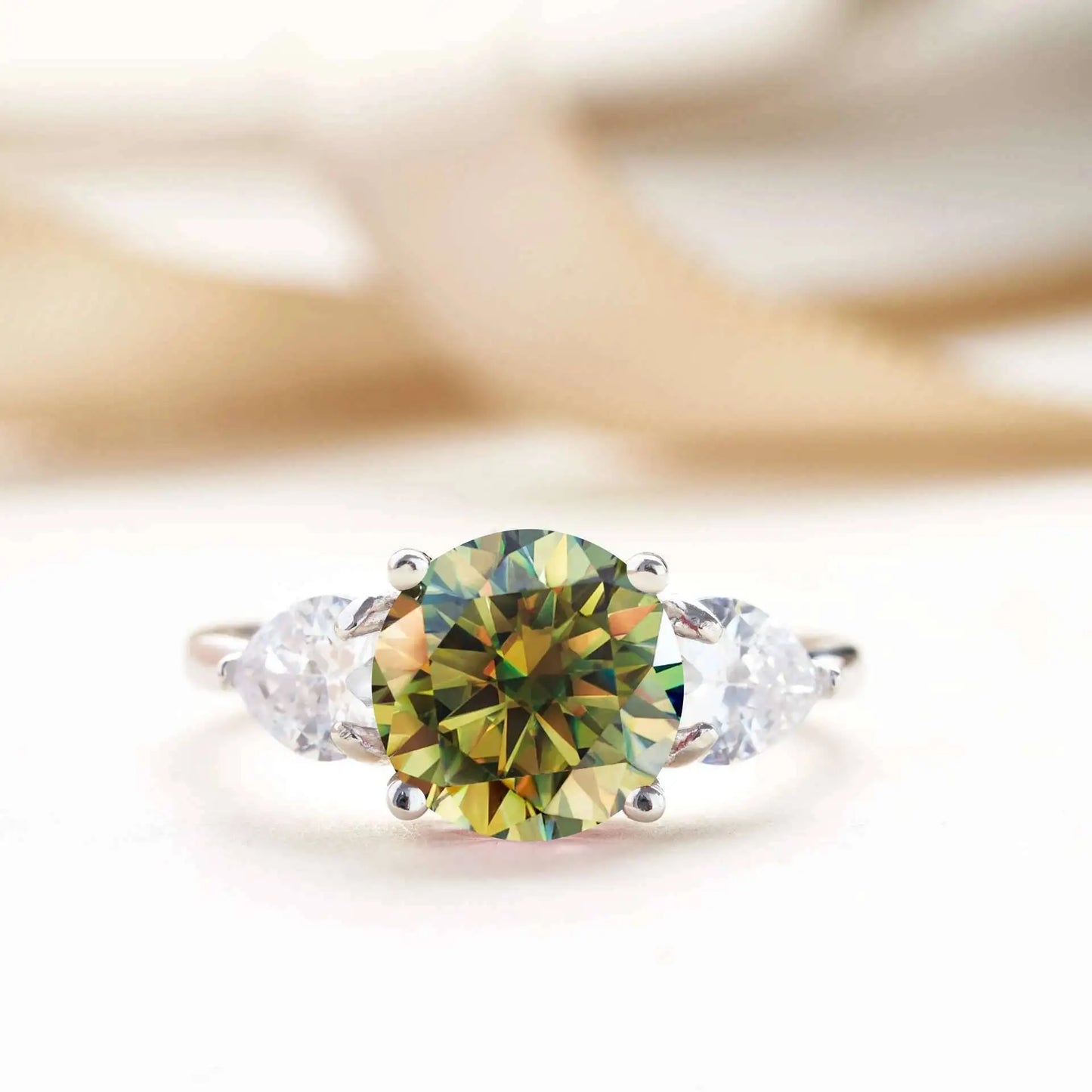 Luxury 9mm 3ct D Color Moissanite Rings Classic 4 Prong S925 Sterling Silver Fine Jewelry Dating Gift For Women Wedding Bands