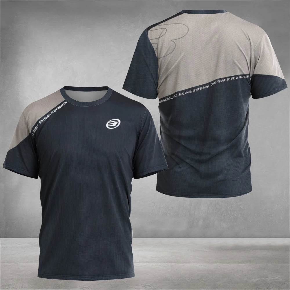2024 New Padel Element Print Quick-drying Short Sleeve Men's Tennis Breathable Wear Men's Ultra-thin Fitness T-shirt Casual Top