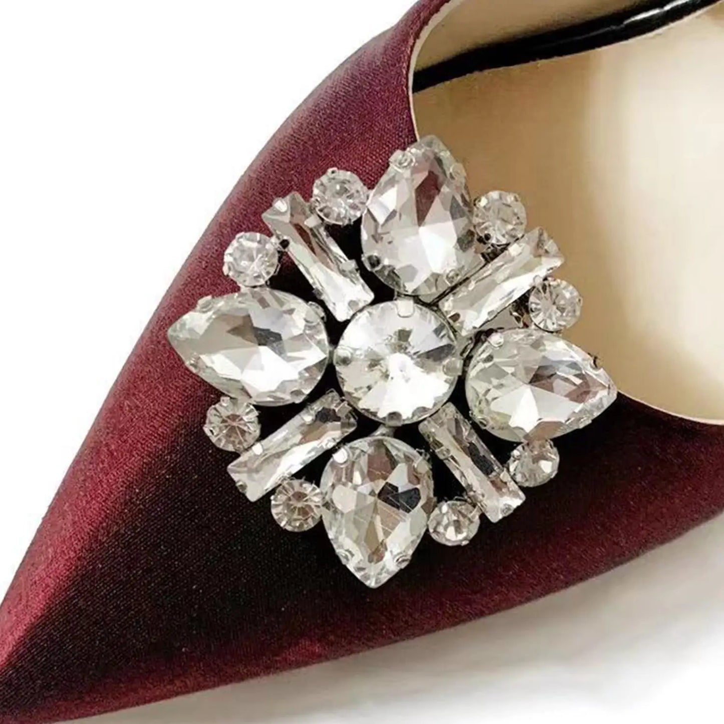 1PC Removable Lady Shoe Clips Wedding Bride Shoes Decoration Women High Heel Charms Jewelry Rhinestones Crystal Shoes Decoration