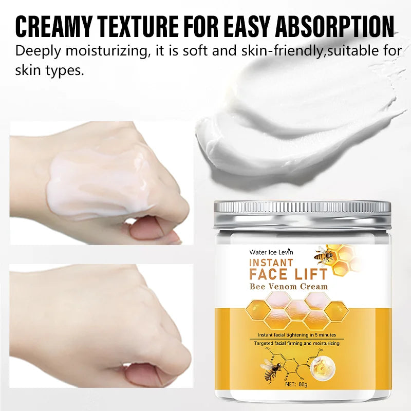 The Pestless Bee Venom Instant Facial Lifting Cream, Moisturizing, Vitamin B3, Hydrating Acid and Honey, Suitable for All Skin Types, Firming, Lifting and Smoothing Skin