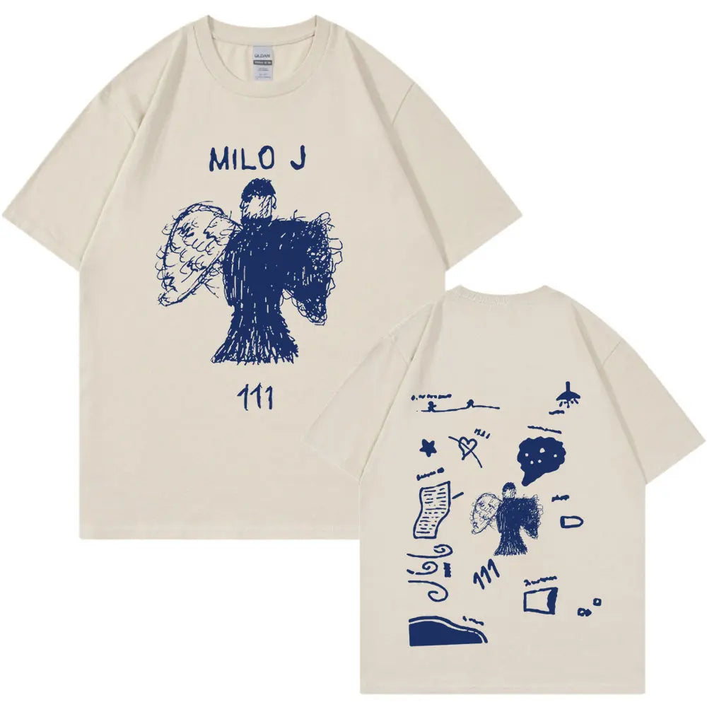 Rapper Milo J 111 Album Merch T Shirt Men Women Clothes Harajuku Hip Hop T-shirt Vintage Cotton Short Slevee T-shirts Streetwear
