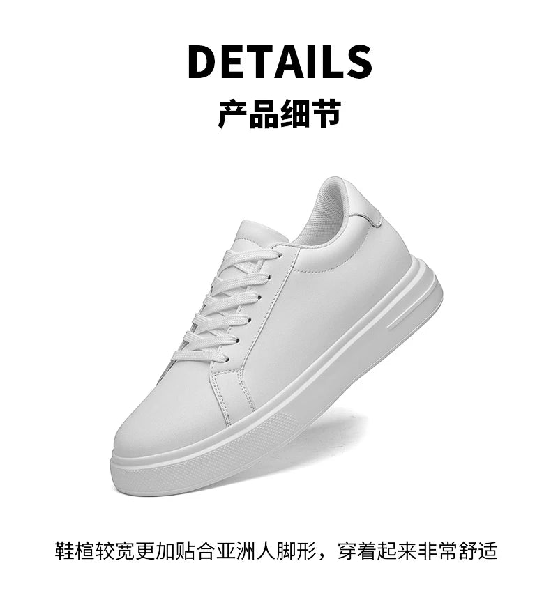 New  Men's Sneakers Elevator Shoes Heightening Height Increase Insole 6-10CM High Heels Shoes Leather Sport Shoes Men Shoes