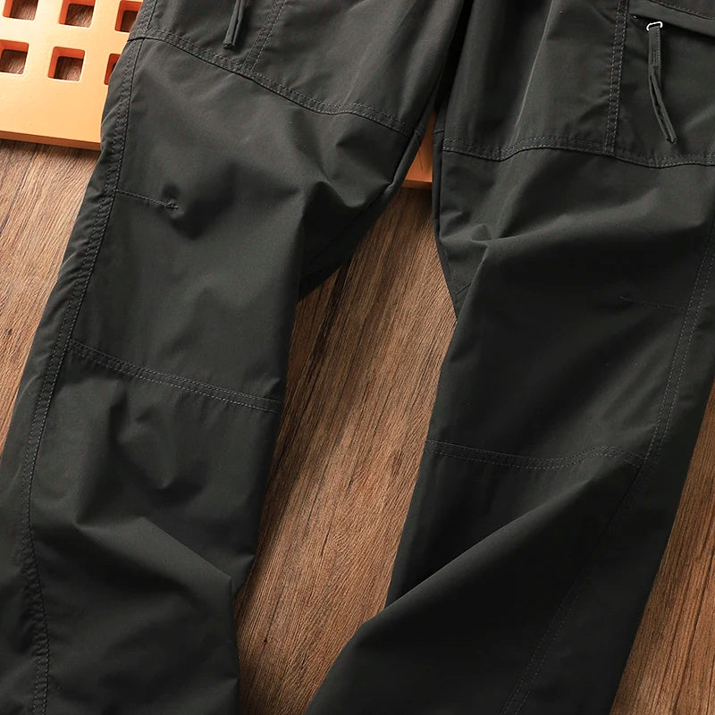 Outdoor Men's Windproof Waterproof Hiking Sports Loose Straight Multibag Workwear Casual Long Trousers Faionable Urban Sle