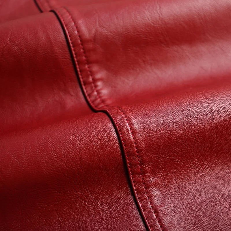 ZUZK Women  Knee Length PU Leather Skirt   Spring Autumn Solid Color Casual Straight Skirts PU Leather Skirts  3 Colors