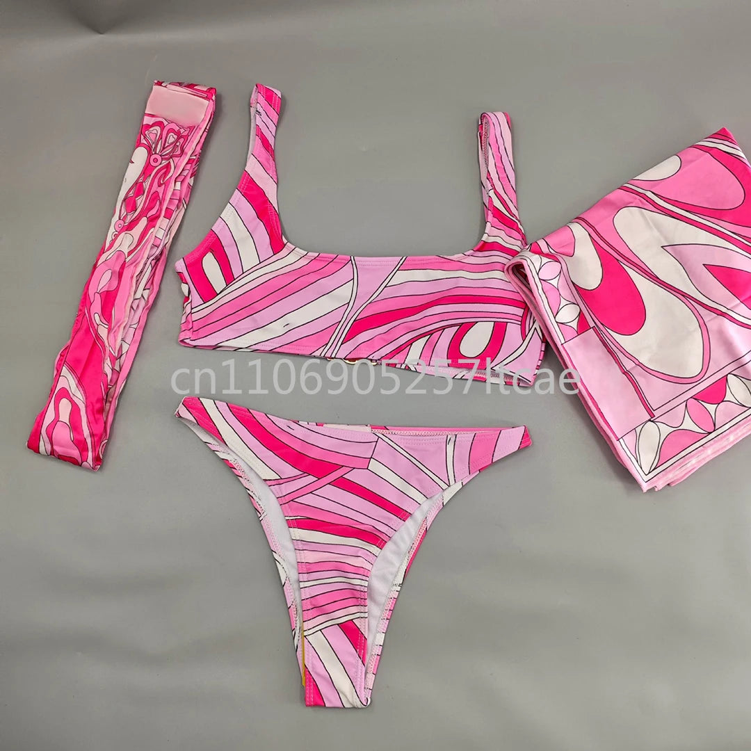 Luxury Design Women's Scarf Bikini Sets Letter Signature Logo Designer Brand Lady Headband Swimsuits