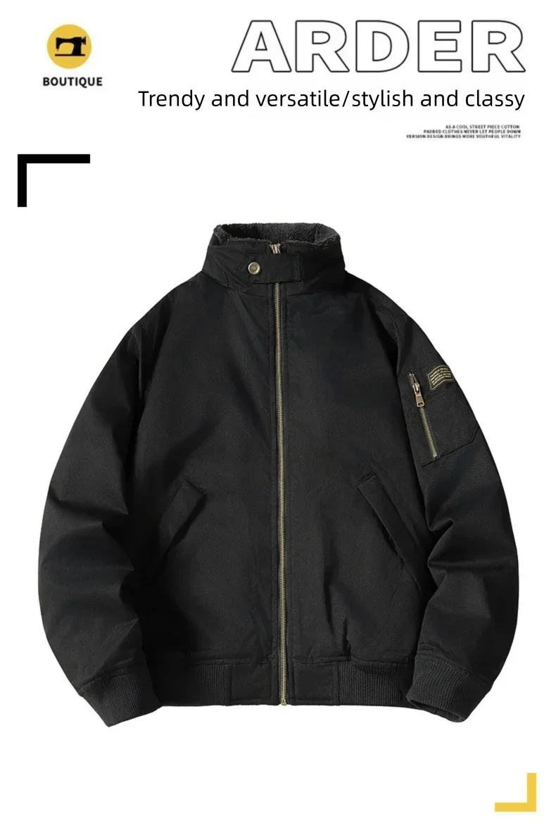 Men's Winter Cotton Jacket, Versatile Casual Stylish Windproof Warm Stand - Collar Coat