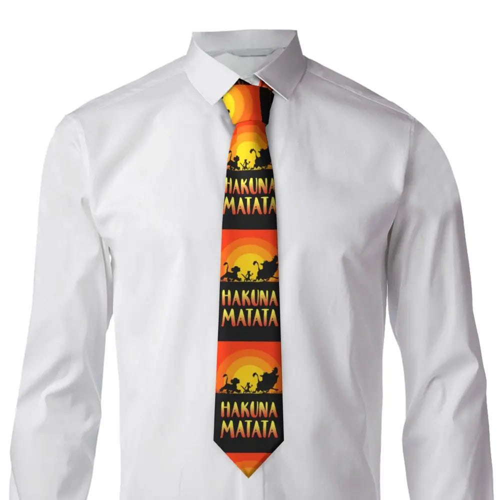 Custom The Lion King Hakuna Matata Necktie Mens Mens Suit Tie For Thanksgiving Day