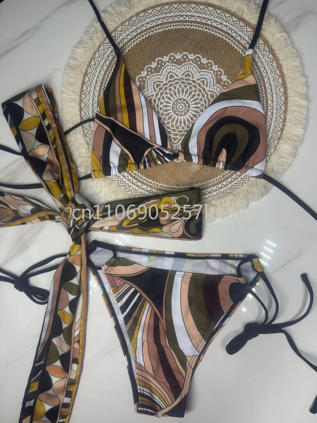 Luxury Design Women's Scarf Bikini Sets Letter Signature Logo Designer Brand Lady Headband Swimsuits