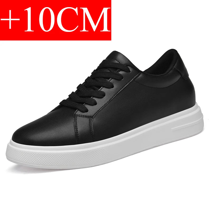 New  Men's Sneakers Elevator Shoes Heightening Height Increase Insole 6-10CM High Heels Shoes Leather Sport Shoes Men Shoes
