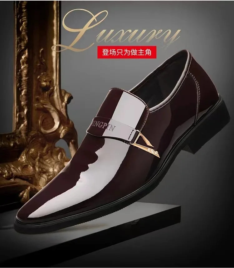 Business Leather Shoes for Men British Style Men's Office Dress Shoes Comfortable Slip-on Male Loafers Hot Daily Casual Shoes