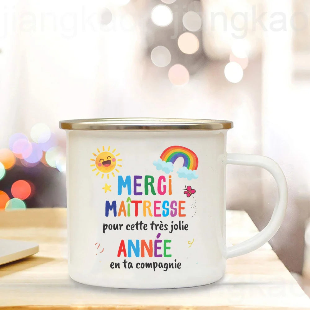 Thank You Teacher for This Wonderful Year Spent with You Print Mug Coffee Cup Drinks Camping Mugs Teacher's Day Gift for Teacher