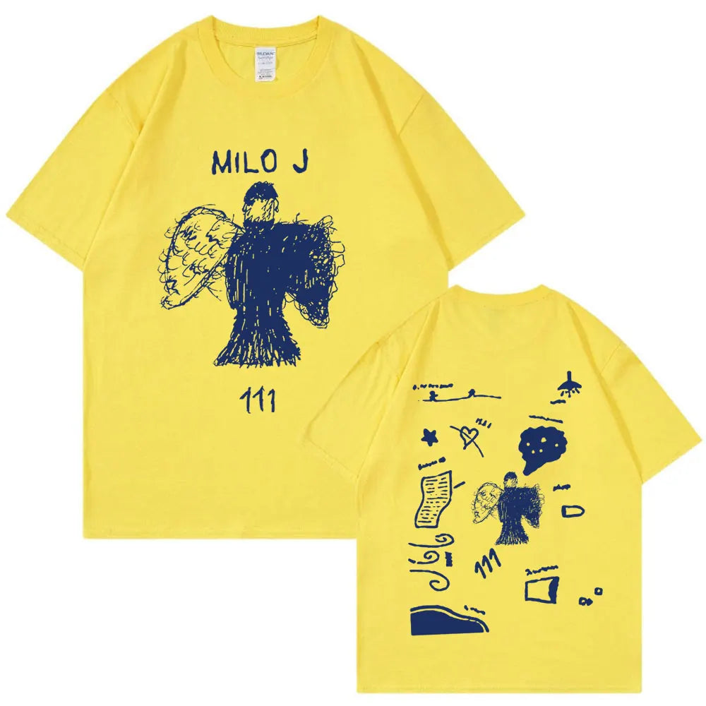 Rapper Milo J 111 Album Merch T Shirt Men Women Clothes Harajuku Hip Hop T-shirt Vintage Cotton Short Slevee T-shirts Streetwear